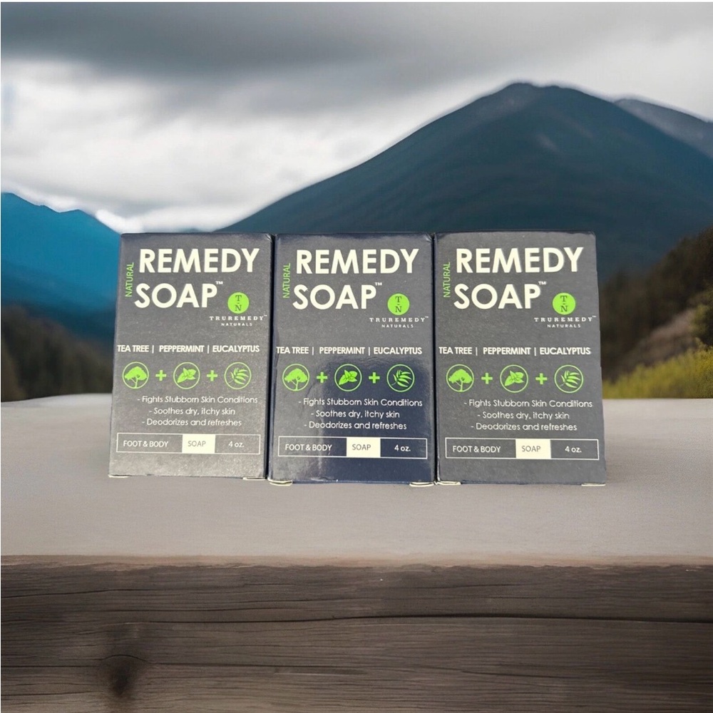 3 bars Natural Remedy Organic Bar Soap Tea tree/Peppermint/Eucalyptus BB 9/2026